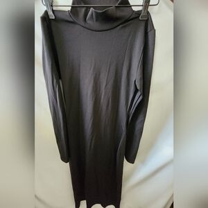 Babaton Black Mock Neck Midi Dress. Size Medium